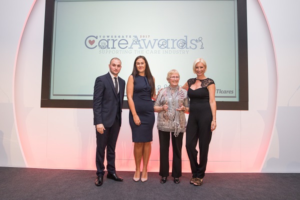 Richard Webb, Faith Chapman from Towergate, Therapist of the Year Sheila Smith, Denise Van Outen