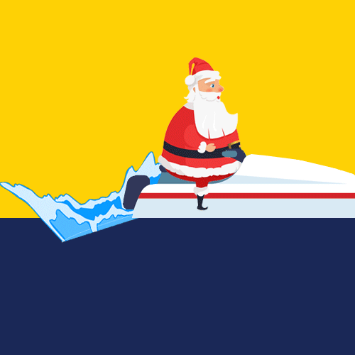 Advent Calendar Day 21 - Santa on a red and white Jet Ski