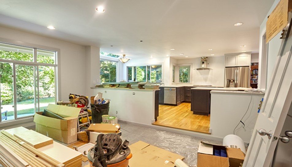 indoor view of kitchen dining area rebuild
