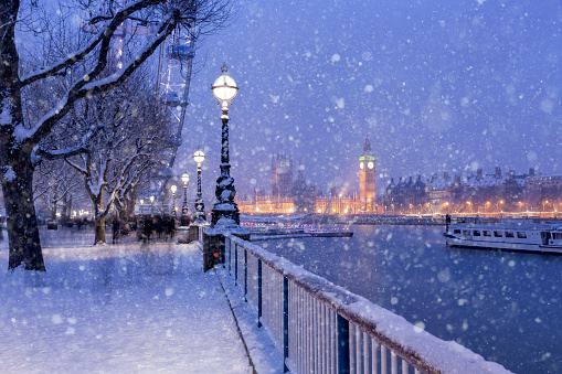 London in the snow