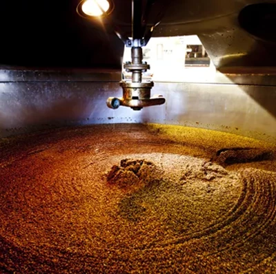 Beer being made inside a beer vat