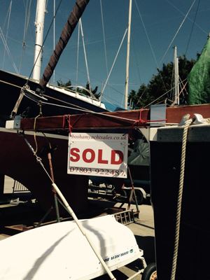 sold sign on power boat