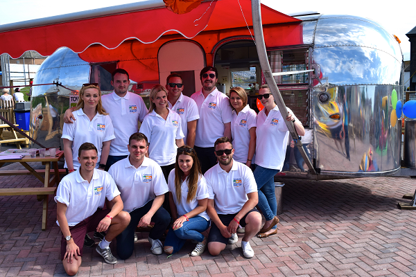 The Towergate Team with Rosie the airstream