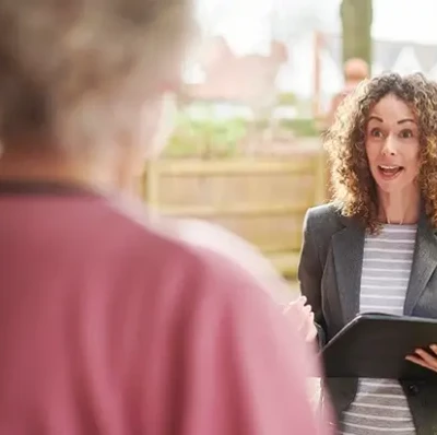 Landlord and resident talking Landlord and resident talking