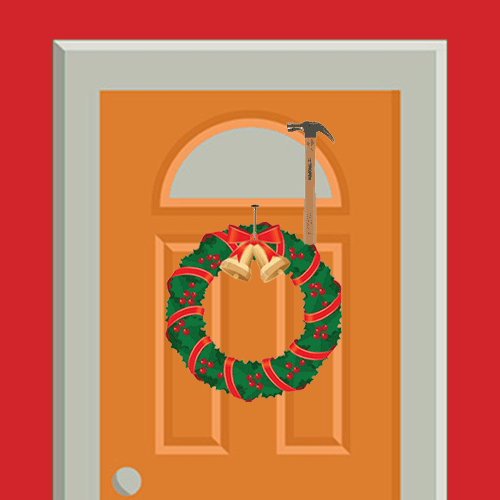 Advent Calendar Day 2 Professional Indemnity Insurance - wreath with 2 bells and a hammer