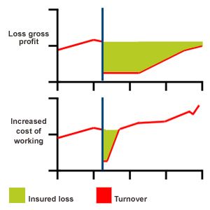 loss gross profit increased cost of working business interruption insurance