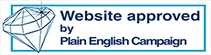 Website approved by Plain English Campaign Logo
